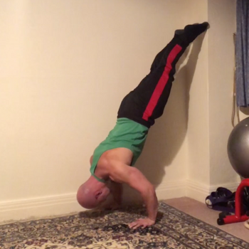 Assisted Handstand Push Up Advanced